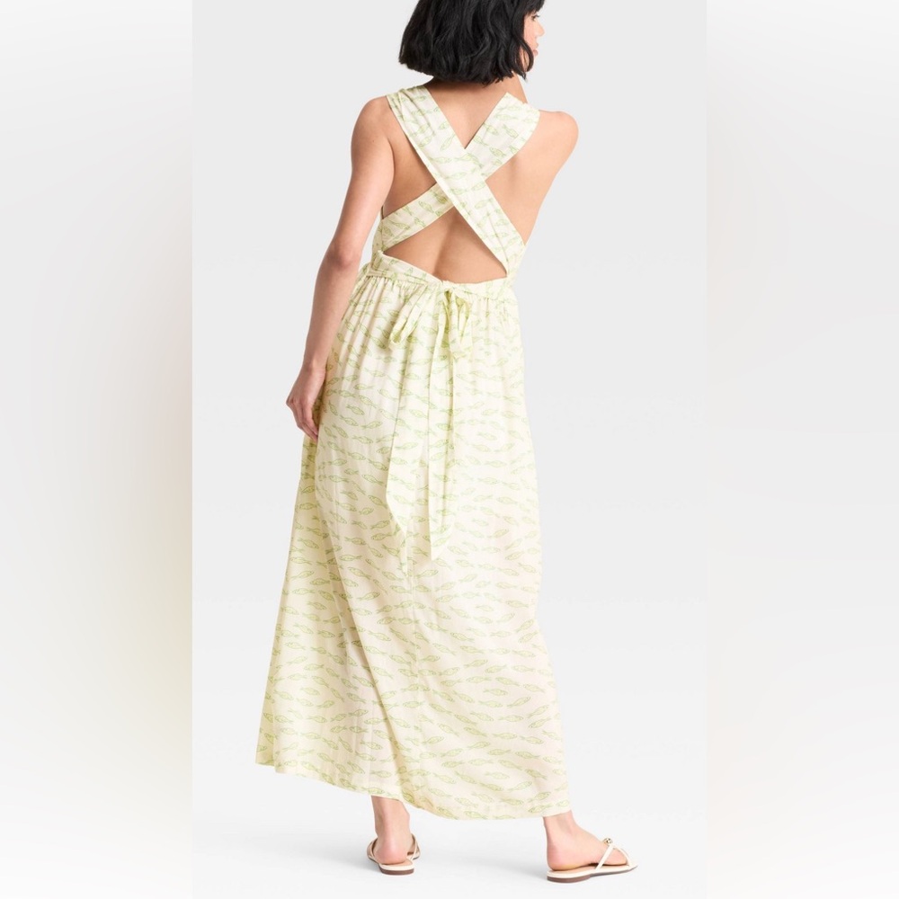 a new day White Maxi Dress with Light Green Fish Print - Picture 3 of 6